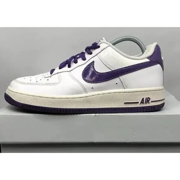 Nike Air Force 1 Dunk Low 314192 White Purple Boys 5 Fast Ship In Box